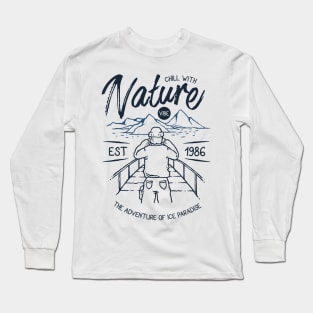 Nature Outdoors Chill Vibes Mountains 1986 Ice Paradise Long Sleeve T-Shirt